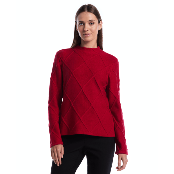 Petites Rafaella Diamond Stitch Mock Neck Sweater - image 