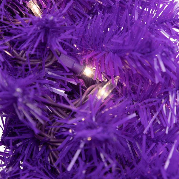 Northlight 24in. Pre-Lit Artificial Purple Pine Christmas Wreath