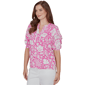 Petite Ruby Rd. Hothouse Florals Puff Sleeve Blouse - image 3