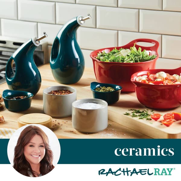Rachael Ray 2pc. Ceramic Stacking Spice Box Set w/Lid-Teal Blue