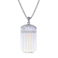 Mens Lynx Stainless Steel Cubic Zirconia Dog Tag Pendant Necklace - image 1
