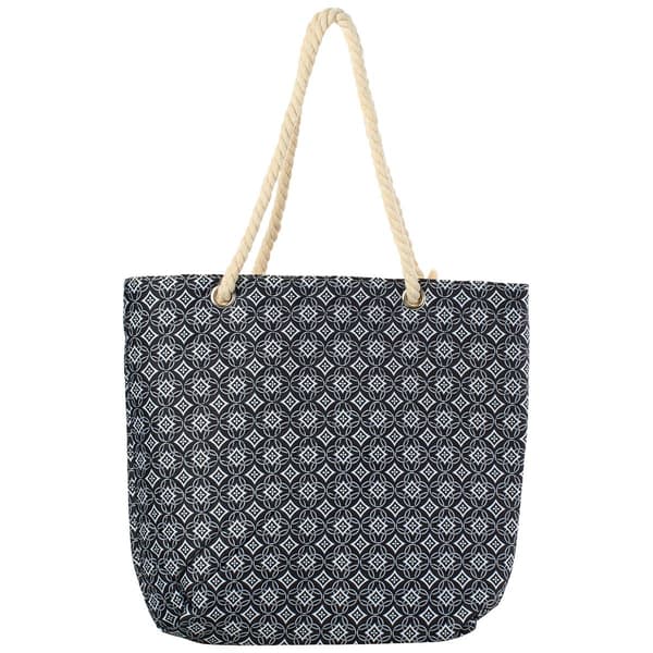 Renshun Quilted Geometric Tote - Black/White