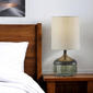 HomeRoots 16in. Dark Green Wood and Smoked Glass Table Lamp - image 4