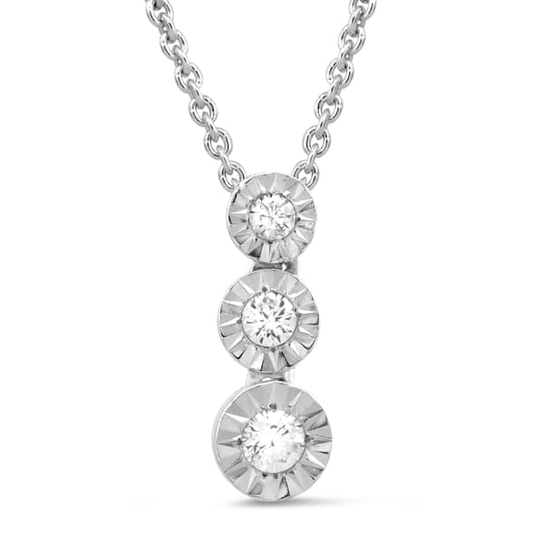 Sterling Silver 1/10cttw. Lab Grown Diamond Pendant - image 
