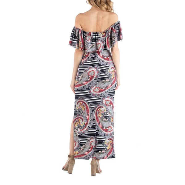 Womens 24/7 Comfort Apparel Paisley Maternity Maxi Dress