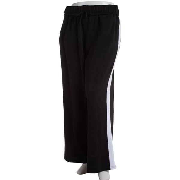 Juniors Plus Derek Heart Side Stripe Fold Over Waist Sweatpants