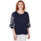 Womens Ruby Rd. By the Sea 3/4 Sleeve Scoop Neck Blouse - image 1