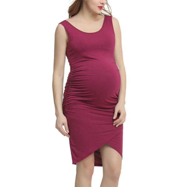 Womens Glow & Grow&#40;R&#41; Tulip Hem Maternity Midi Dress - image 
