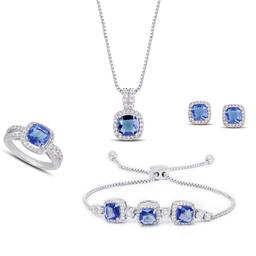Gianni Argento Lab Tanzanite and Cubic Zirconia 4pc. Set