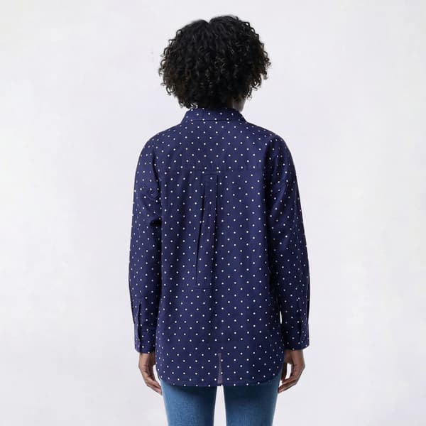 Womens LANDS’ END® Dot Point Collar Button Down