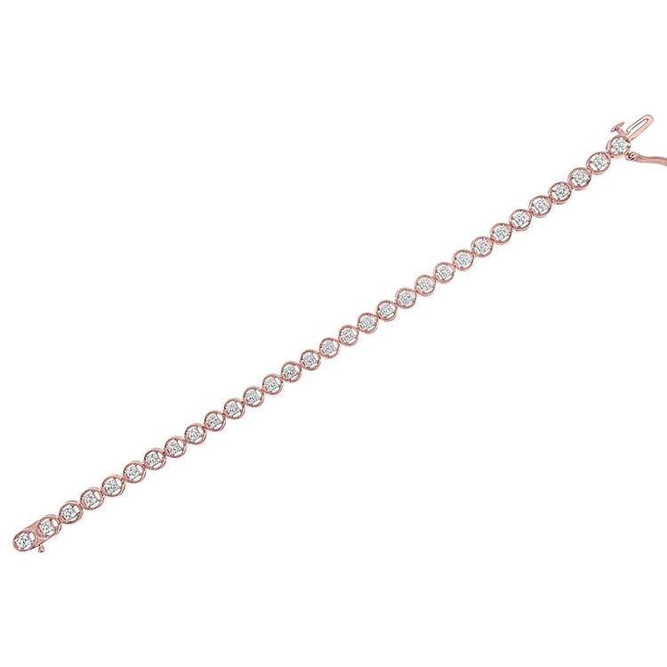 Haus of Brilliance 14kt. Rose Gold Plated Diamond Tennis Bracelet