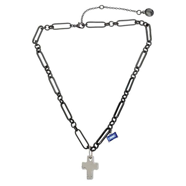 Steve Madden Puffy Cross Pendant Necklace - image 