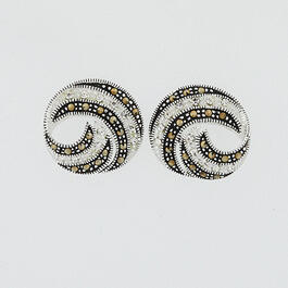 Marsala Clear Crystal Swirl Stud Earrings
