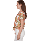 Womens Hearts of Palm Tropical Twist Eyelet Tie Hem Blouse - image 4