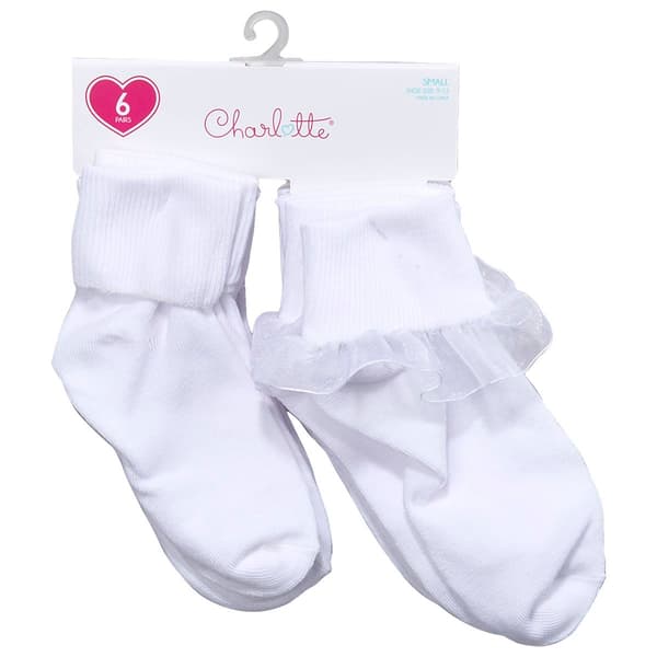 Girls Capelli New York 6pk. Organza Ruffled Socks - image 