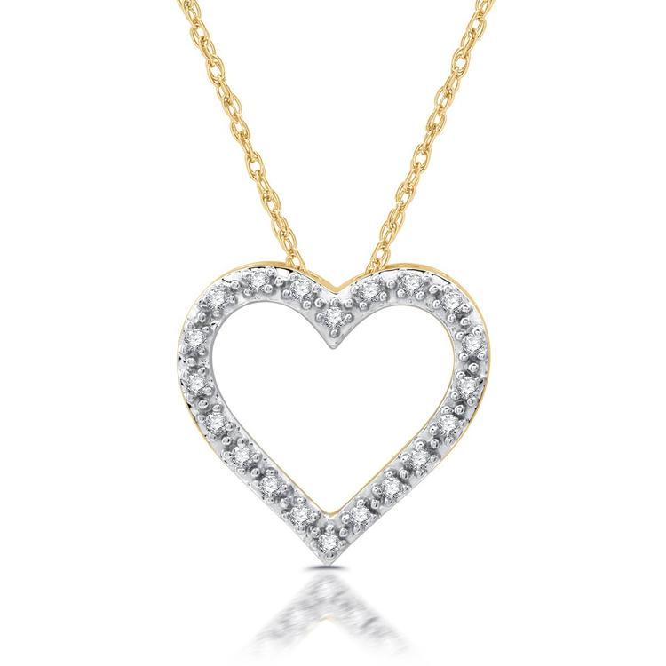 Nova Star® Two-Tone Lab Grown Diamond Heart Shape Pendant