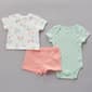Baby Boy (NB-9M) baby views(R) 3pc. Rainbow & Floral Shorts Set - image 1