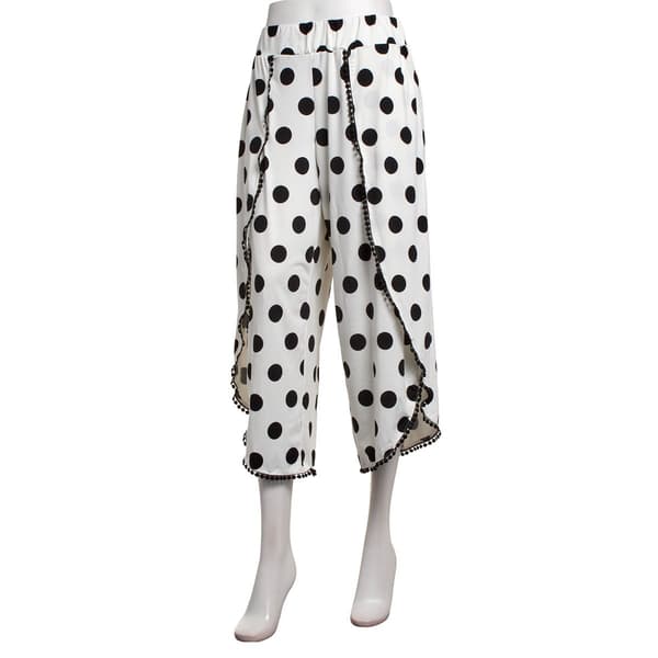 Womens Robert Louis Pull On Bobble Trim Polka Dot Pants