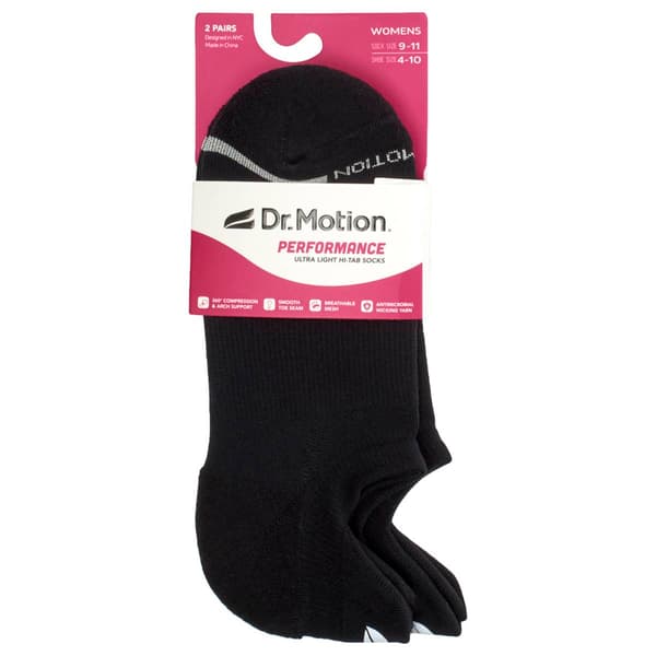 Womens Dr. Motion 2pk. High Tab Liner Socks - image 