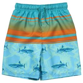 Boys &#40;4-7&#41; Surf Zone Ombre & Stripe Sharks Swim Shorts