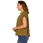 Womens Democracy Short Sleeve Ruffle Split Neck Woven Blouse - image 3