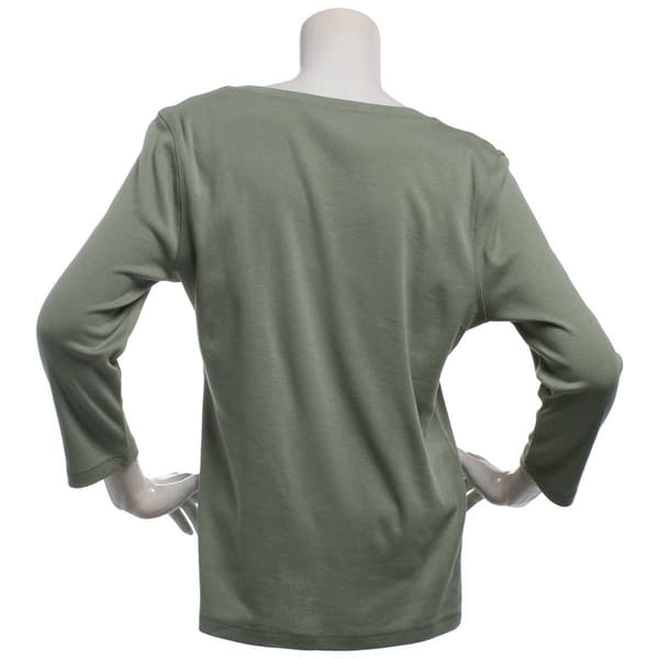 Womens Preswick & Moore&#174; 3/4 Sleeve Scoop Neck Solid Tee