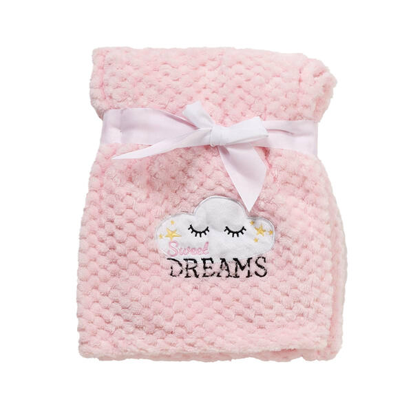Heavenly Sent Sweet Dreams Cloud Applique Baby Blanket - image 