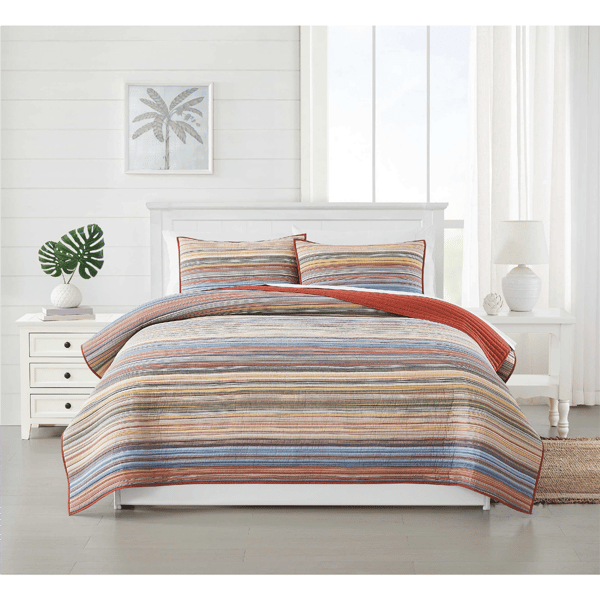 Oceanfront Resort Naples Yarn Dye Stripe 3pc. Quilt Set