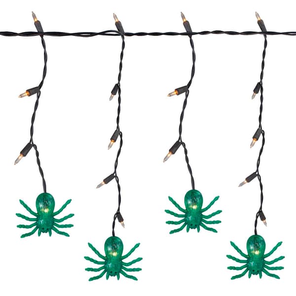 Northlight Seasonal 35ct. Green Spider Halloween Icicle Lights