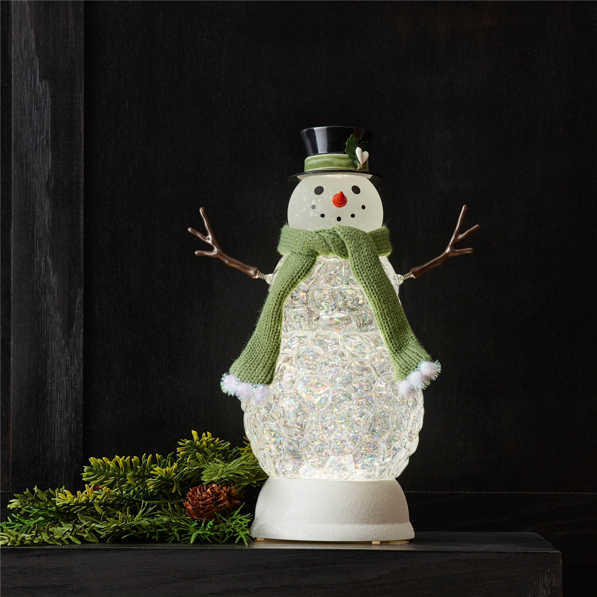 Melrose 11in. LED Snowman Snow Globe