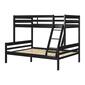 South Shore Fakto Matte Black Twin on Full Wood Bunk Bed - image 1