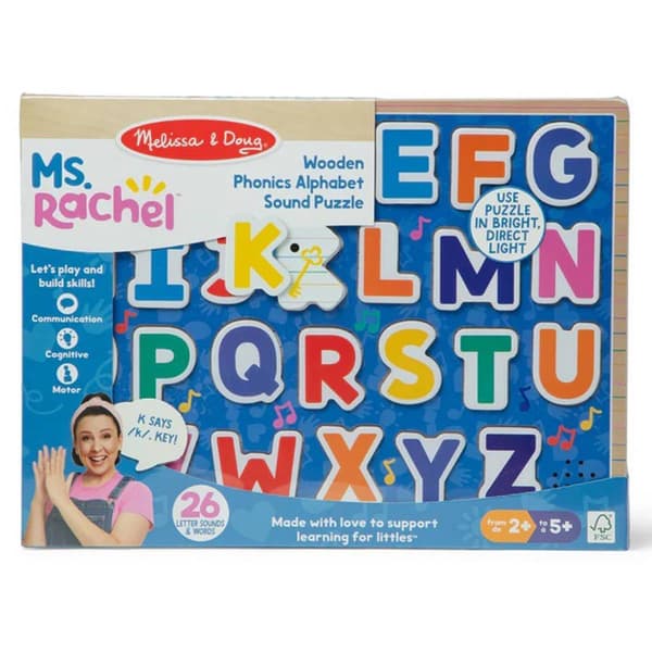 Melissa & Doug&#174; Ms. Rachel&#8482; Wooden Phonics Alphabet Sound Puzzle