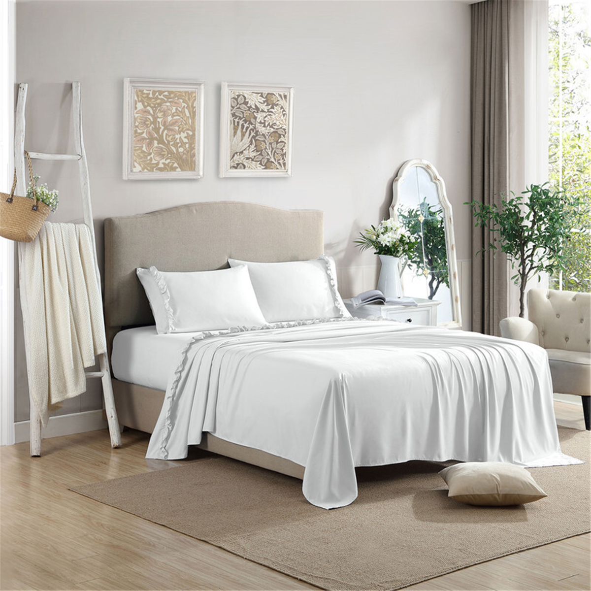 Swift Home Ruffle Hem 4pc. Lightweight Microfiber Sheet Set
