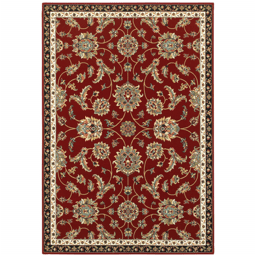 HomeRoots Red Oriental Power Loom Stain Resistant Accent Rug