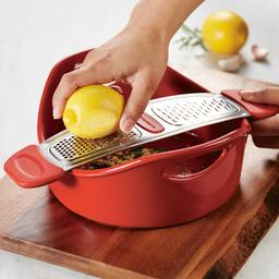Rachael Ray Stainless Steel Multi-Grater w/ Silicone Handles-Red
