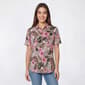 Womens Emily Daniels Short Sleeve Disco Foil Dot Floral Blouse - image 1