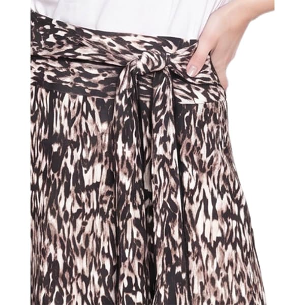 Petite NY Collection Tie Waist Brown Pelage Maxi Skirt