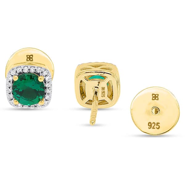 Gemstone Classics™ Created Emerald & Lab Grown Diamond Earrings