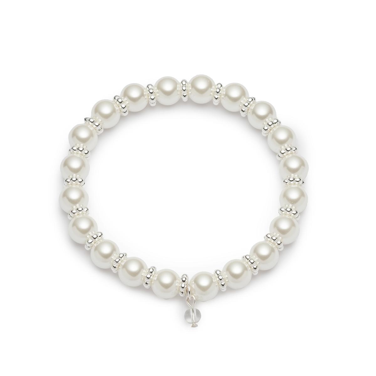 You’re Invited Silver-Tone Pearl Stretch Bracelet