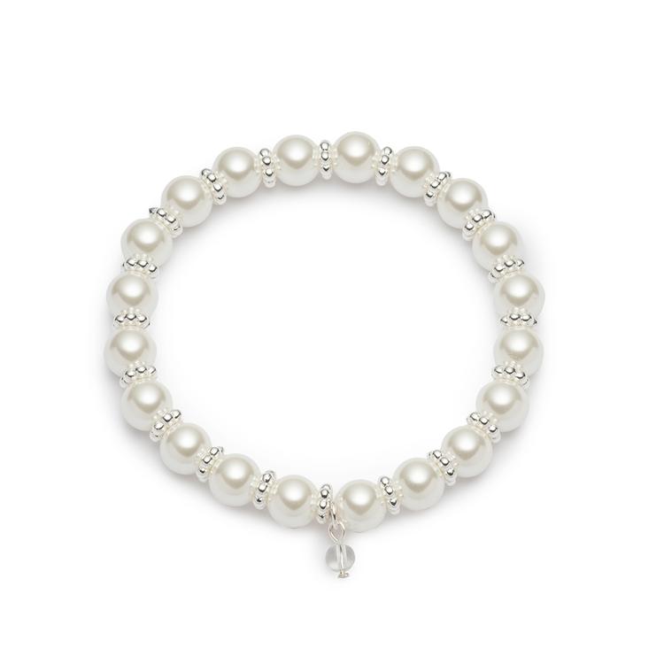 You're Invited Silver-Tone Pearl Stretch Bracelet