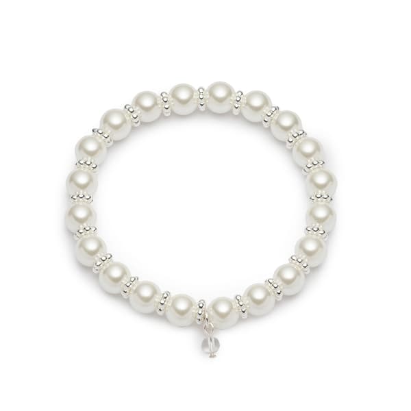 You're Invited Silver-Tone Pearl Stretch Bracelet - image 