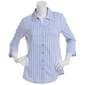 Womens Emily Daniels Knit To Fit Stripe Blouse-White/Denim - image 2