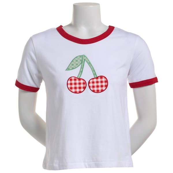 Juniors Attitude Not Included Gingham Cherry Ringer Tee