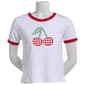 Juniors Attitude Not Included Gingham Cherry Ringer Tee - image 3