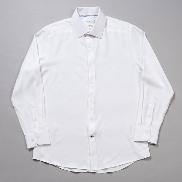 Mens Bill Blass Essentials Slim Fit Twill Dress Shirt - White - image 