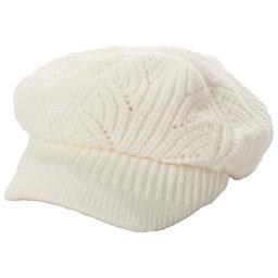 Womens Nine West Pointelle Knit Cable Newsboy Hat