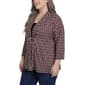 Plus Size NY Collection 3/4 Sleeve Geometric Two in One Blouse - image 3