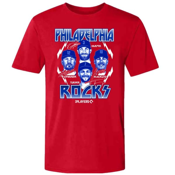 Mens Philadelphia Baseball Philly Rocks Short Sleeve Tee - image 