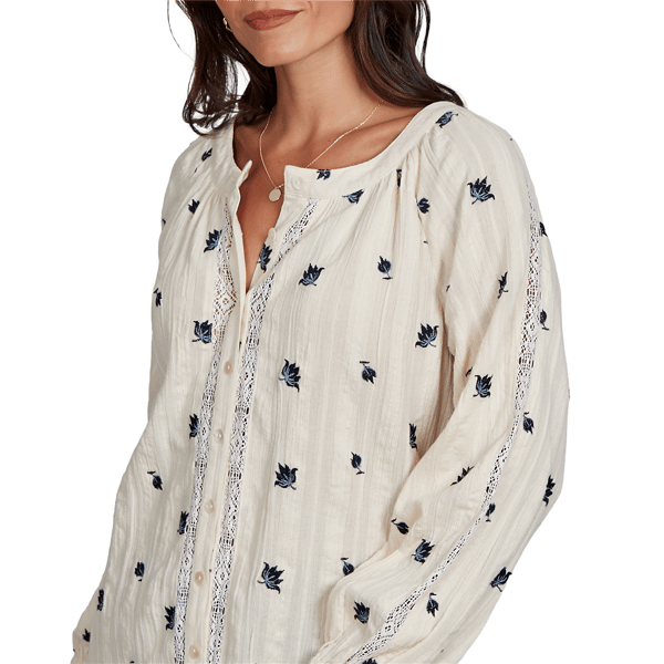 Petite Ruby Rd. English Countryside Button Front Floral Blouse