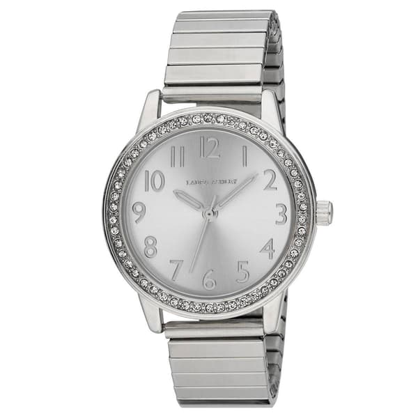 Womens Laura Ashley(R) Silver Stone Bezel Watch - LA2053SS - image 